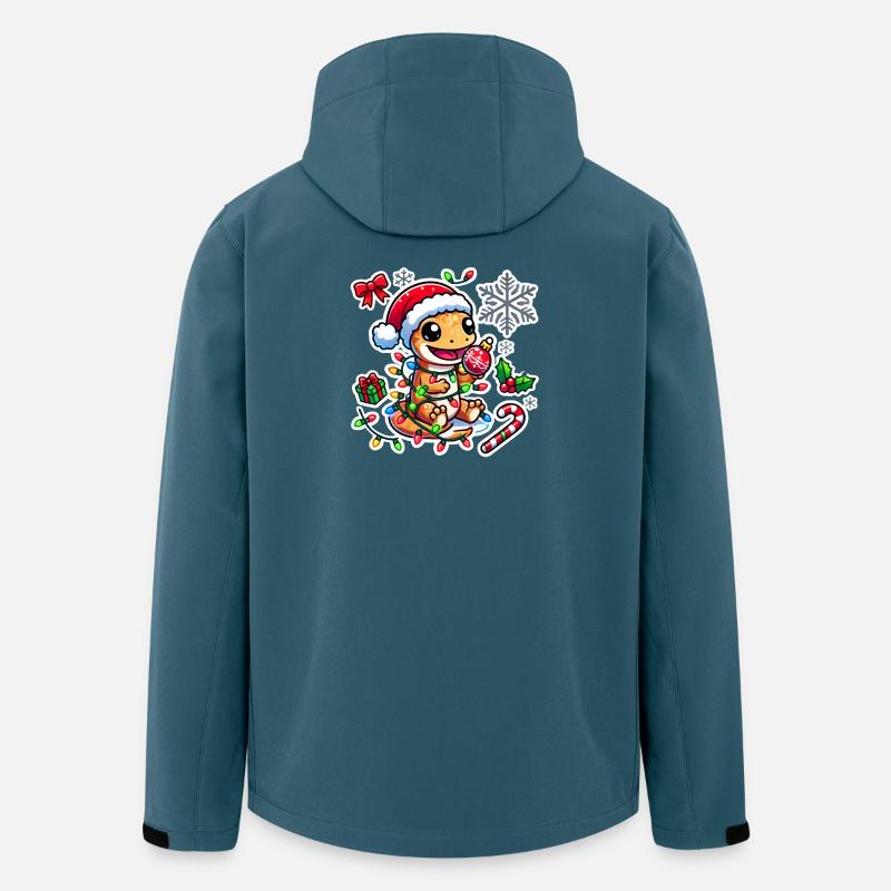 Christmas Gecko Glam - Recycelte Männer Softshell-Jacke von Stanley/Stella - Dunkles Petrol