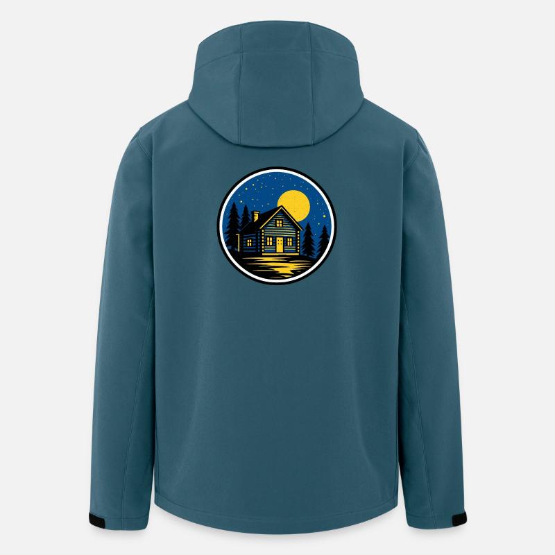 Nuit en cabine 1 - Veste softshell homme en polyester recyclé Stanley/Stella - bleu pétrole foncé