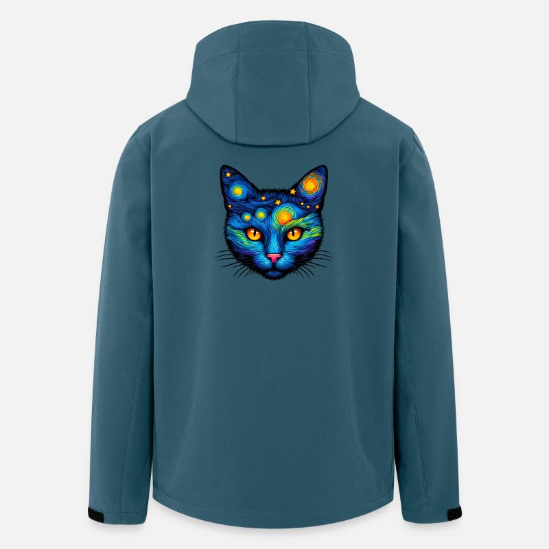 Katze - Recycelte Männer Softshell-Jacke von Stanley/Stella - Dunkles Petrol