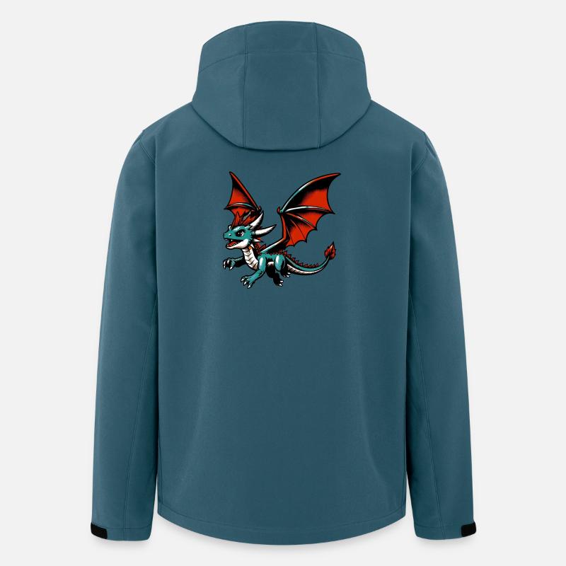 Drache - Recycelte Männer Softshell-Jacke von Stanley/Stella - Dunkles Petrol