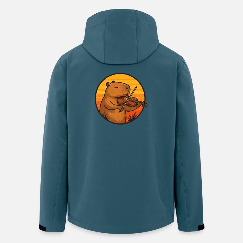 Capybara plays violin in sunset - Men’s Recycled Softshell Jacket by Stanley/Stella - stargazer