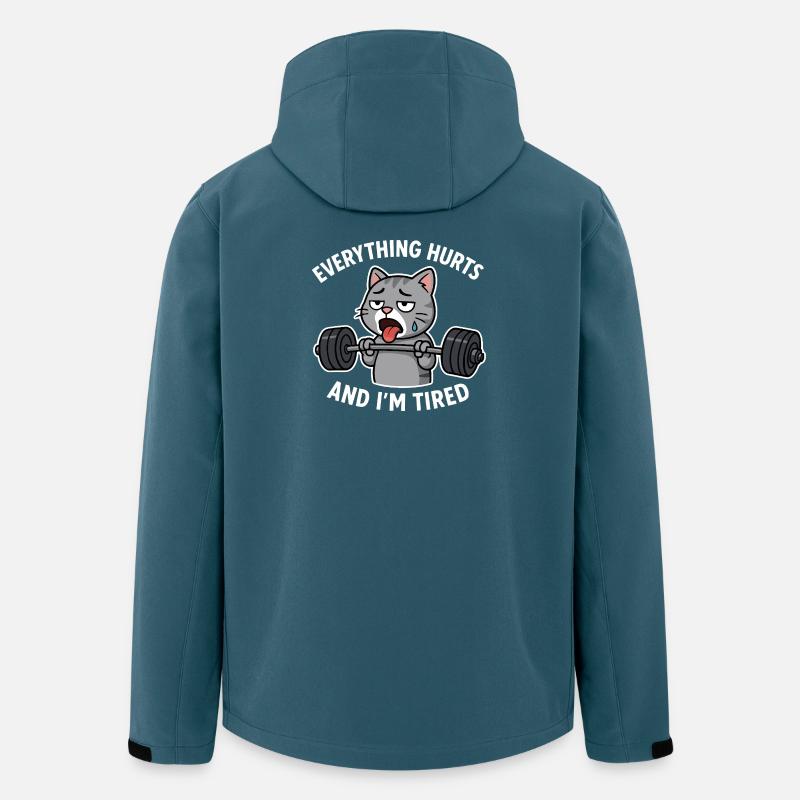 Exhausted Cat Lifting Weights Illustration - Men’s Recycled Softshell Jacket by Stanley/Stella - stargazer