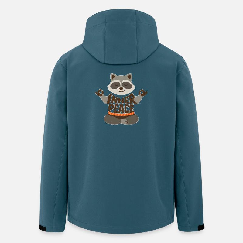 Meditating raccoon with "Inner Peace" - Men’s Recycled Softshell Jacket by Stanley/Stella - stargazer