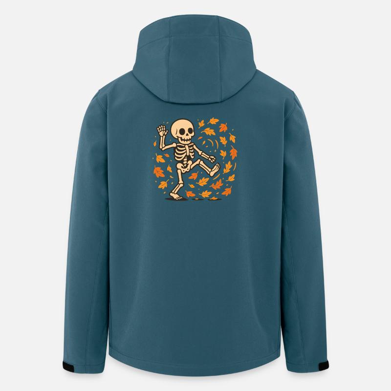 Herbsttanz Skelett Cartoon - Recycelte Männer Softshell-Jacke von Stanley/Stella - Dunkles Petrol