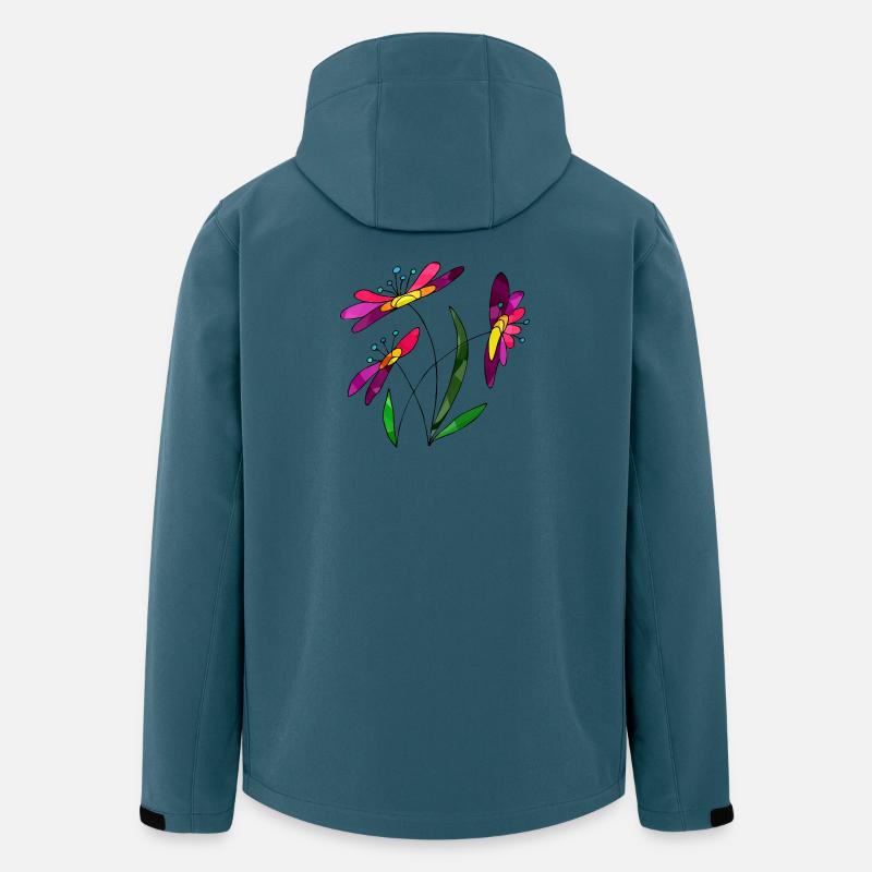 Blumen - Recycelte Männer Softshell-Jacke von Stanley/Stella - Dunkles Petrol