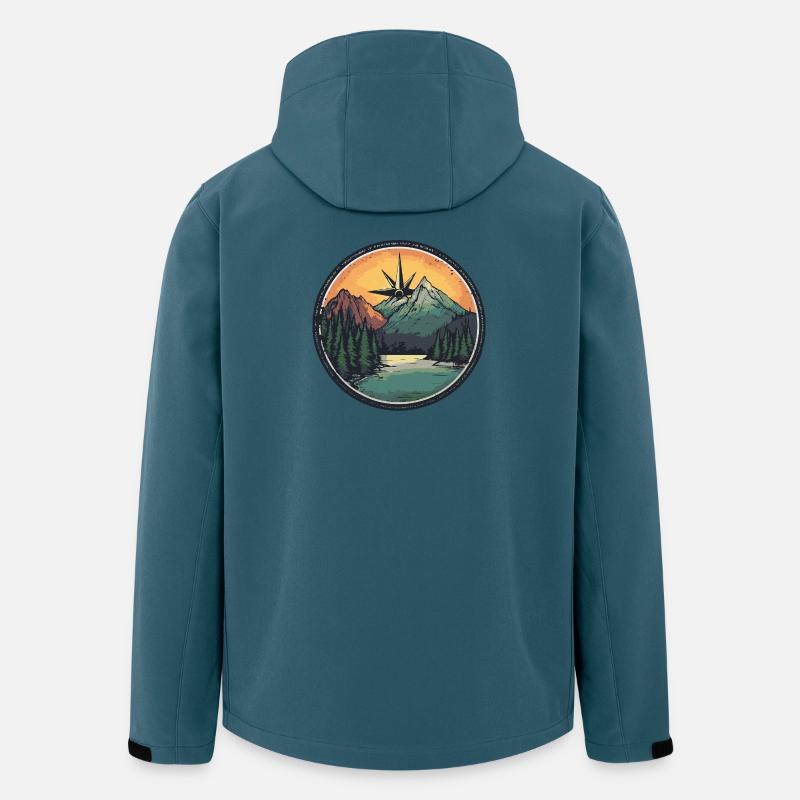 Berge Kompass - Recycelte Männer Softshell-Jacke von Stanley/Stella - Dunkles Petrol