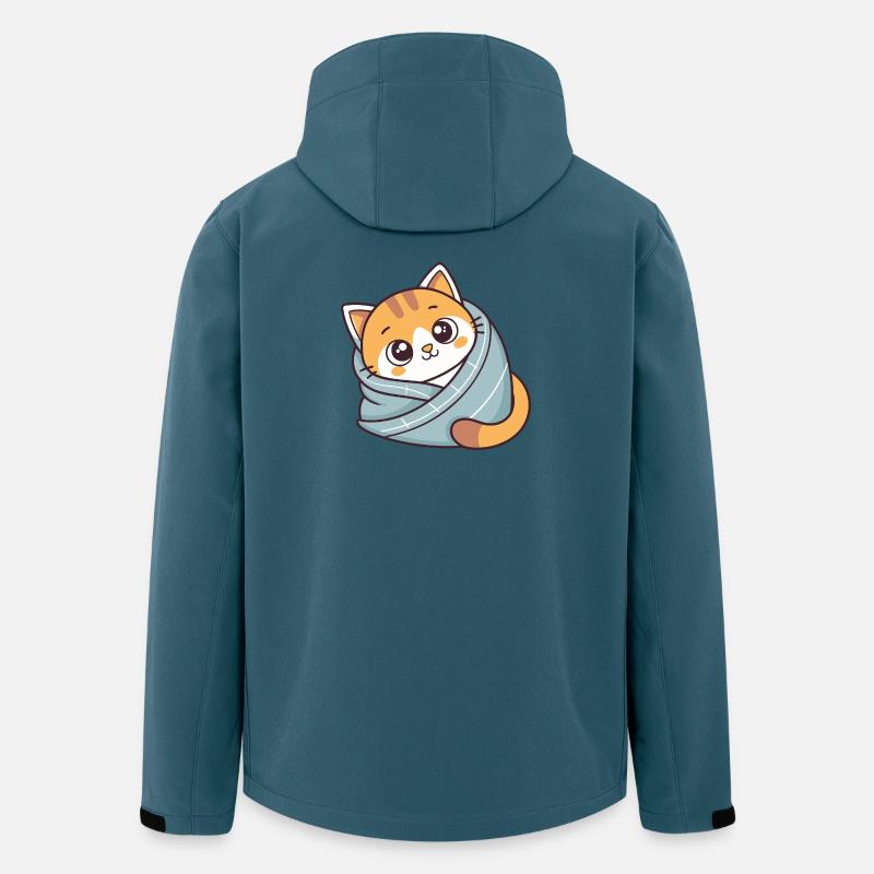 Chaton doux echarpe bleue - Veste softshell homme en polyester recyclé Stanley/Stella - bleu pétrole foncé