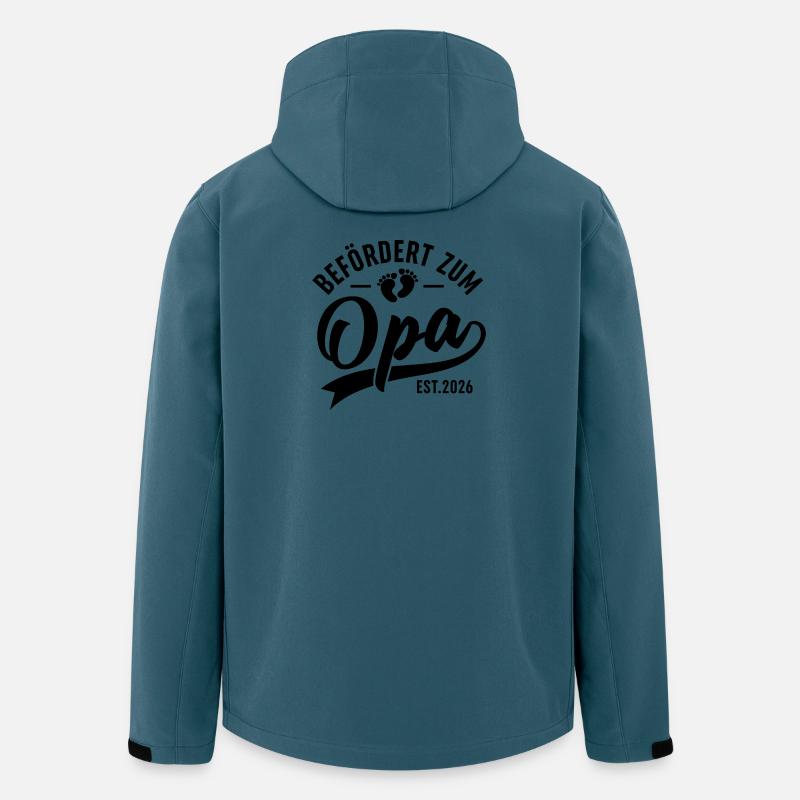 Opa 2026 Geschenk – Enkelkind kommt - Recycelte Männer Softshell-Jacke von Stanley/Stella - Dunkles Petrol