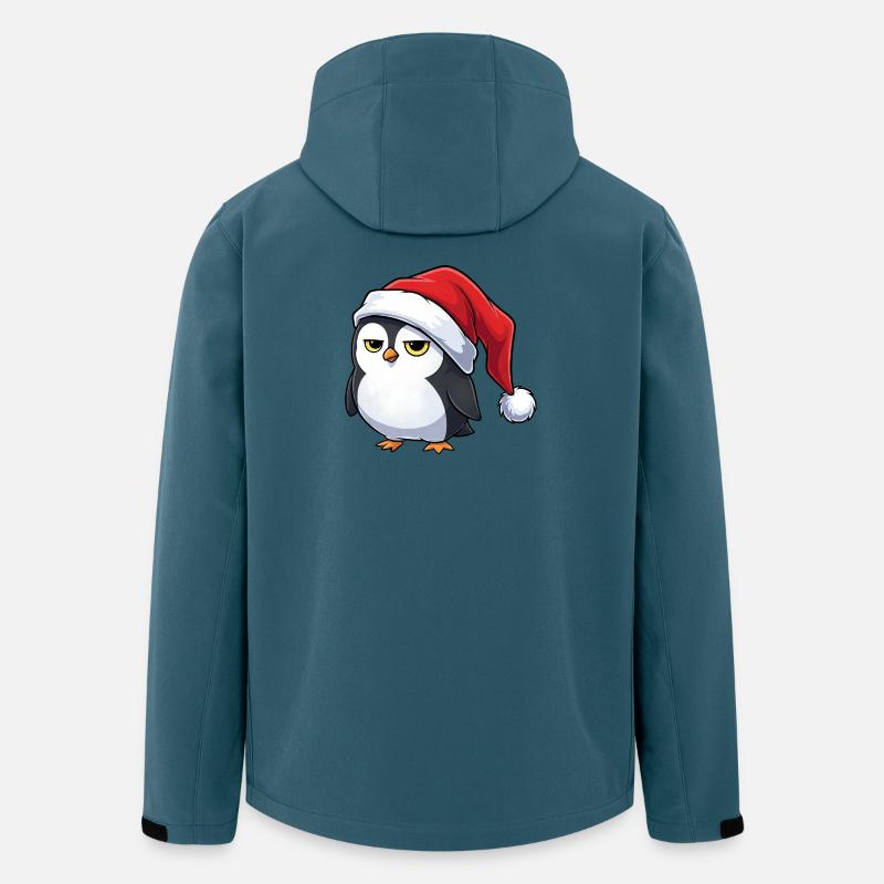 Süßer grumpy Pinguin Cartoon Weihnachten lustig - Veste softshell homme en polyester recyclé Stanley/Stella - bleu pétrole foncé