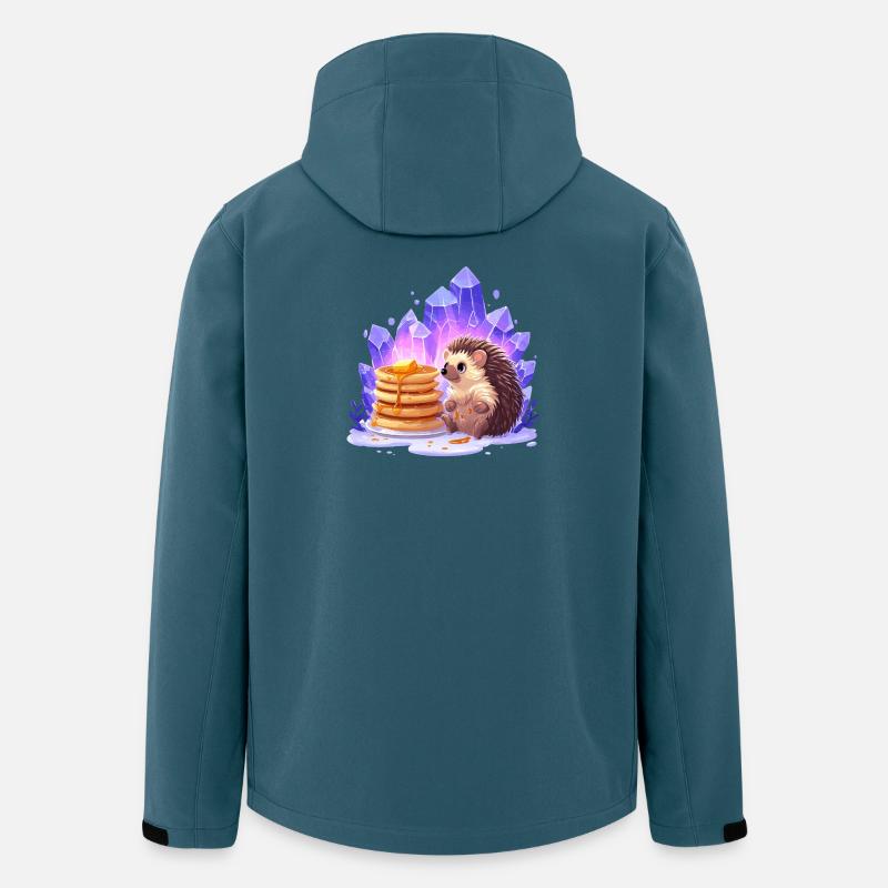 Igel mit Pfannkuchen und Kristallen - Recycelte Männer Softshell-Jacke von Stanley/Stella - Dunkles Petrol