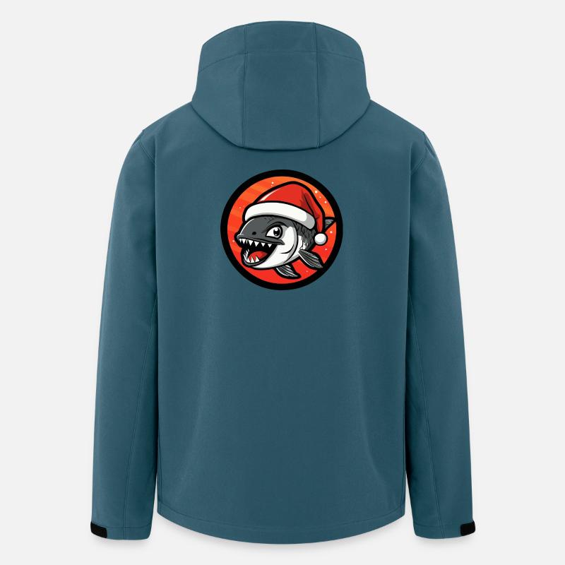 Piranha Weihnachten Comic - Recycelte Männer Softshell-Jacke von Stanley/Stella - Dunkles Petrol