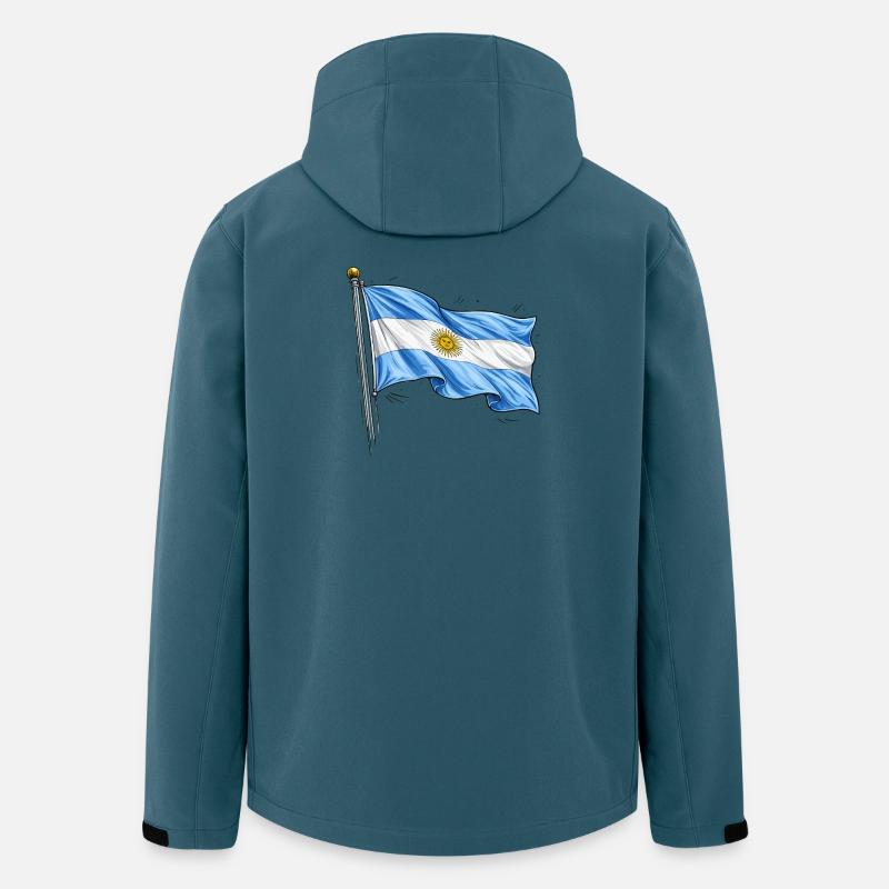 Argentinien Flagge - Recycelte Männer Softshell-Jacke von Stanley/Stella - Dunkles Petrol