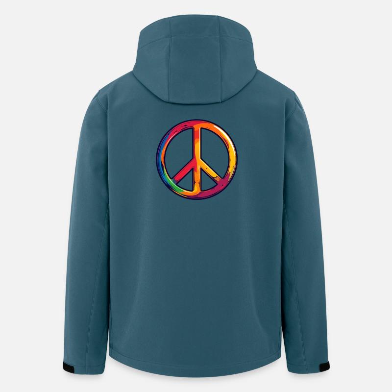 Regenbogen Frieden Symbol - Recycelte Männer Softshell-Jacke von Stanley/Stella - Dunkles Petrol
