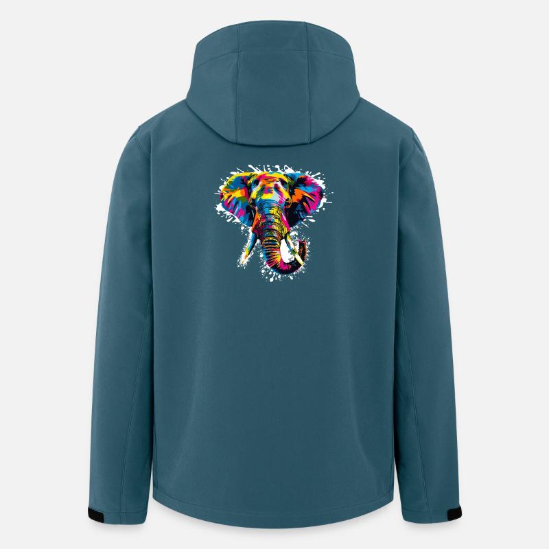 Elefant Art Design - Recycelte Männer Softshell-Jacke von Stanley/Stella - Dunkles Petrol