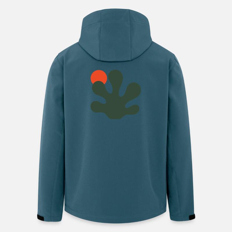 Abstrakter grüner Splash mit orangefarbenem Akzent - Recycelte Männer Softshell-Jacke von Stanley/Stella - Dunkles Petrol