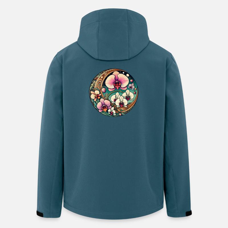 Orchid Circle Blumenkunst - Recycelte Männer Softshell-Jacke von Stanley/Stella - Dunkles Petrol