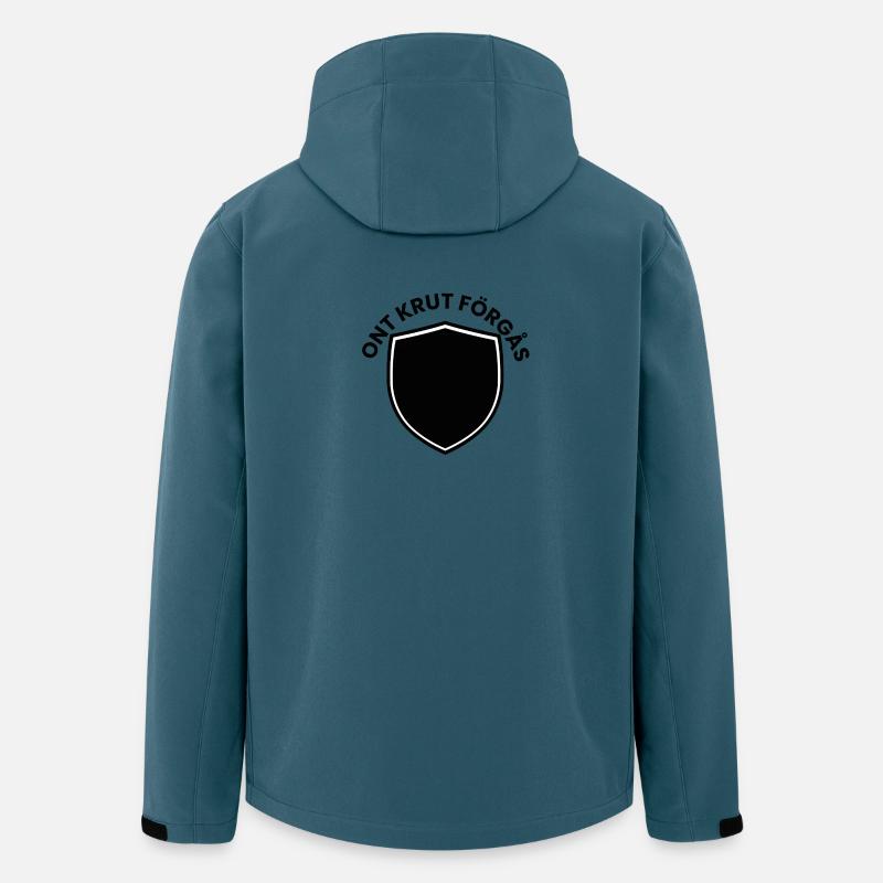 Emblème de bouclier minimal - Veste softshell homme en polyester recyclé Stanley/Stella - bleu pétrole foncé