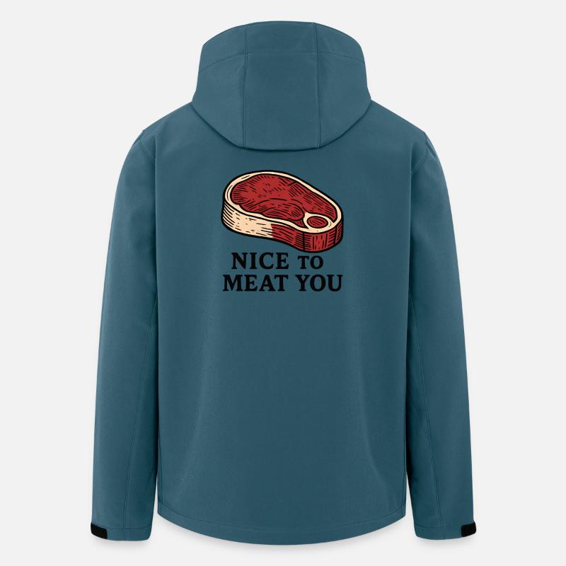 Nice to Meat You Steak Design - Recycelte Männer Softshell-Jacke von Stanley/Stella - Dunkles Petrol