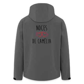 Camellias Hochzeit 51 Jahre Ehe - Recycelte Männer Softshell-Jacke von Stanley/Stella - Dunkles Petrol - Hinten - AI Model Male 185 light (185cm)