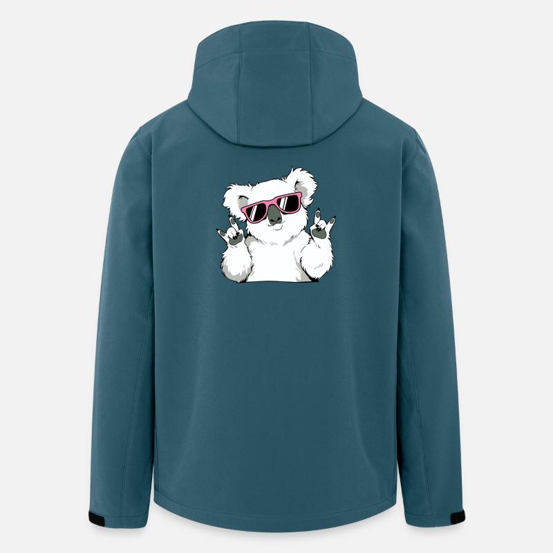Cooler Koala mit Sonnenbrille - Recycelte Männer Softshell-Jacke von Stanley/Stella - Dunkles Petrol