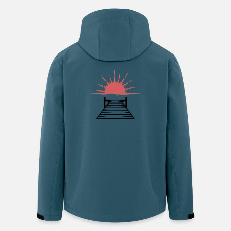 Steg Sonnenuntergang See - Recycelte Männer Softshell-Jacke von Stanley/Stella - Dunkles Petrol