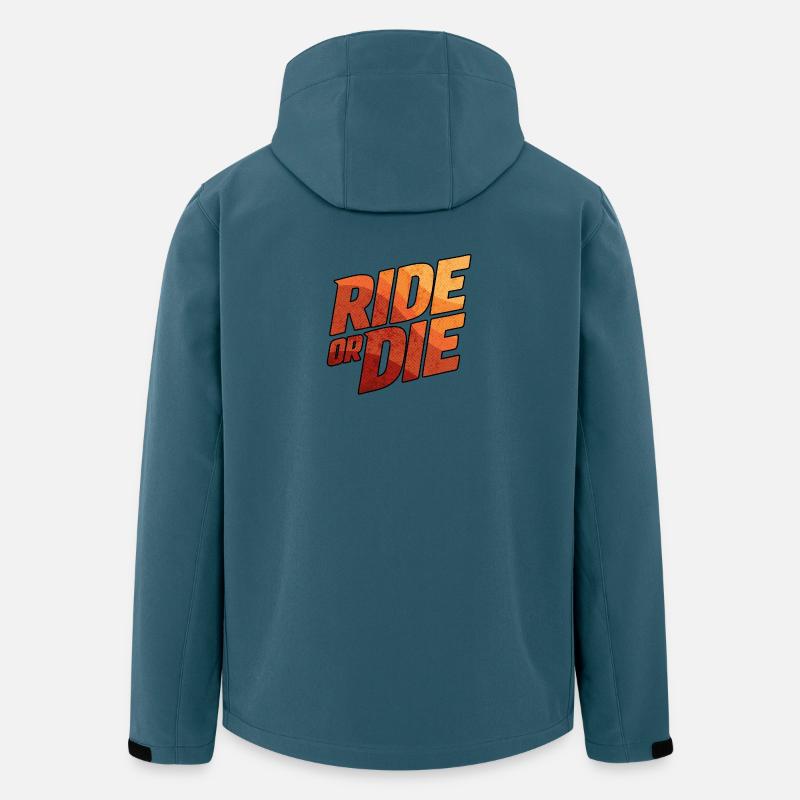 Typographie Ride or Die - Veste softshell homme en polyester recyclé Stanley/Stella - bleu pétrole foncé