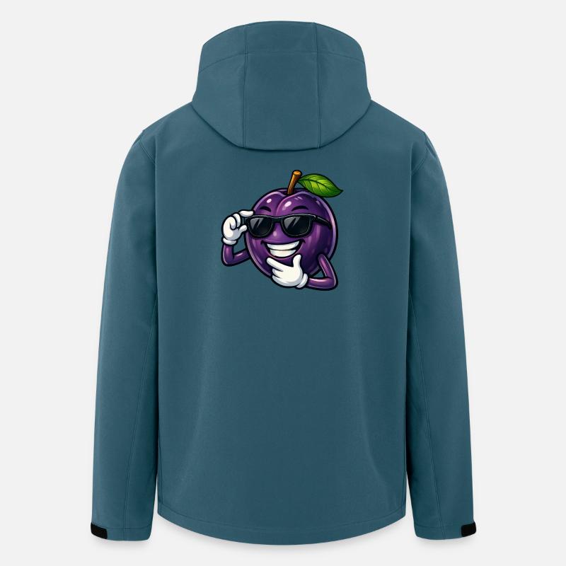 Coole Pflaume Cartoon Comic Obst Sommer - Recycelte Männer Softshell-Jacke von Stanley/Stella - Dunkles Petrol