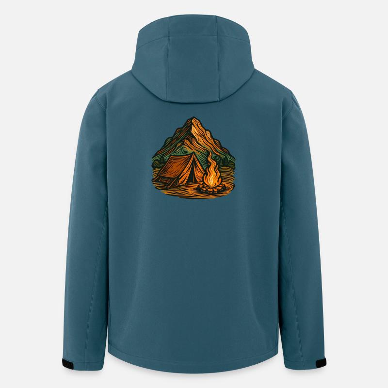 Bergcamping am Lagerfeuer - Recycelte Männer Softshell-Jacke von Stanley/Stella - Dunkles Petrol