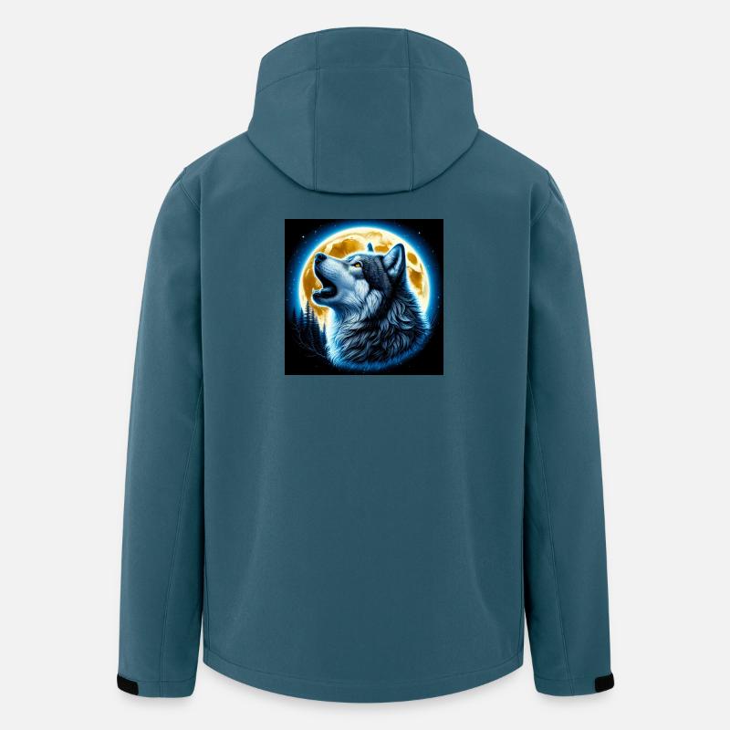 Wolf heult zum Vollmond - Recycelte Männer Softshell-Jacke von Stanley/Stella - Dunkles Petrol