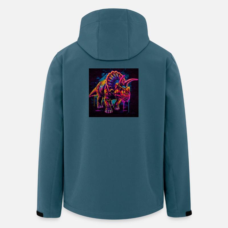 Neon Triceratops Graffiti - Men’s Recycled Softshell Jacket by Stanley/Stella - stargazer