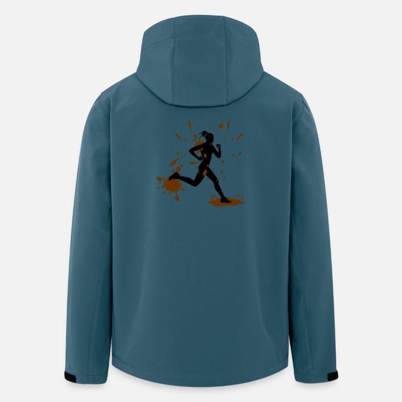 Mud Run Woman – Modder Runner Challenge - Recycelte Männer Softshell-Jacke von Stanley/Stella - Dunkles Petrol
