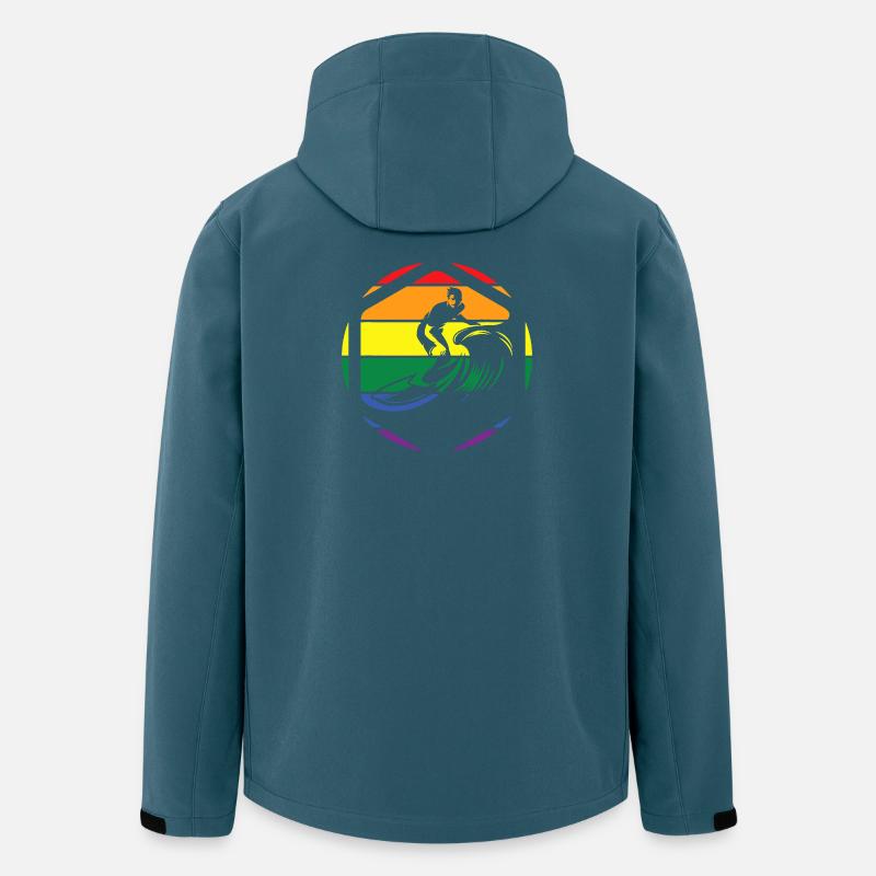 Rainbow Wave Surfer Circle - Men’s Recycled Softshell Jacket by Stanley/Stella - stargazer