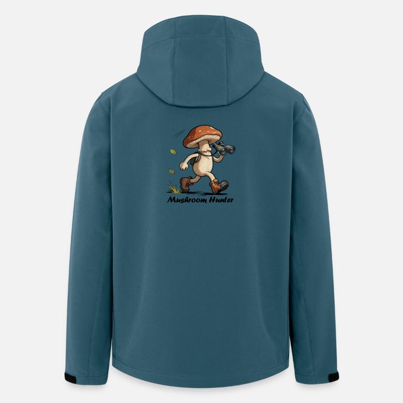 Pilz mit Fernglas, Pilzjäger - Recycelte Männer Softshell-Jacke von Stanley/Stella - Dunkles Petrol