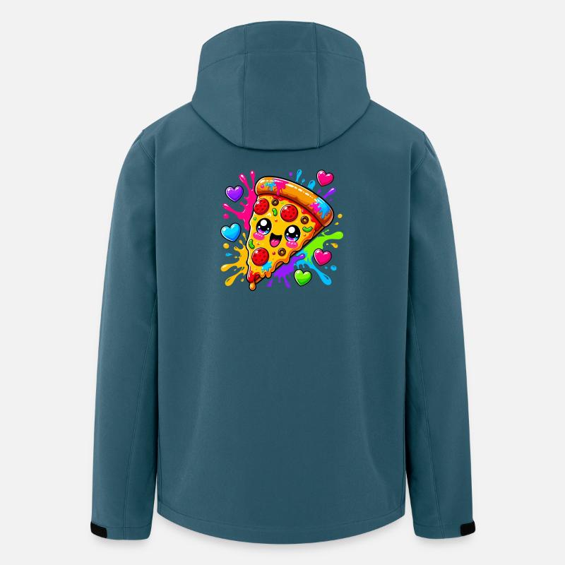 Une jolie part de pizza - Veste softshell homme en polyester recyclé Stanley/Stella - bleu pétrole foncé