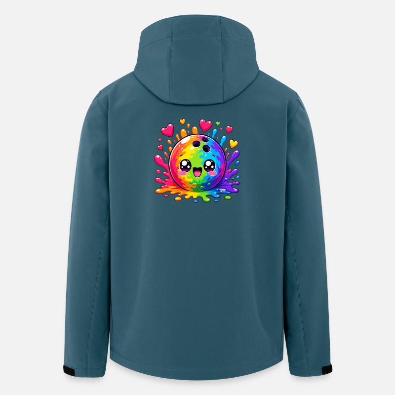 Kunterbunte Farbsplash Bowlingkugel - Recycelte Männer Softshell-Jacke von Stanley/Stella - Dunkles Petrol