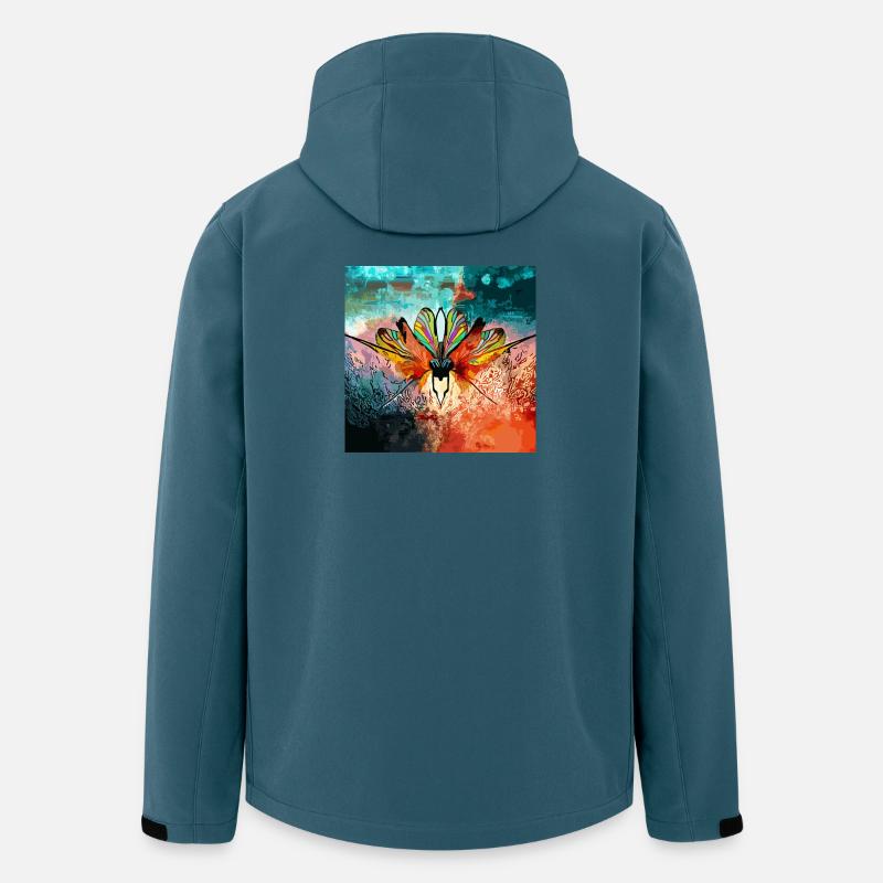 Farbiger Schmetterlingstraum - Recycelte Männer Softshell-Jacke von Stanley/Stella - Dunkles Petrol