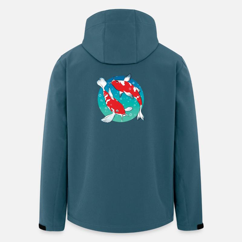 Karpfen Koi | Japanischer Ziergoldfisch - Recycelte Männer Softshell-Jacke von Stanley/Stella - Dunkles Petrol