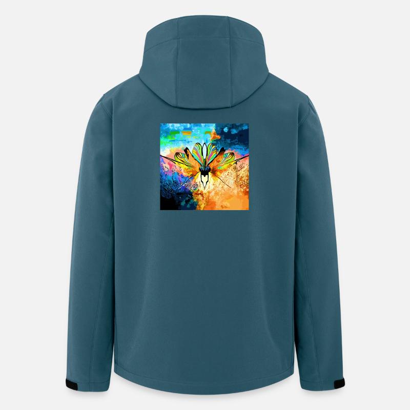 Bunter Falter im Farbmeer - Recycelte Männer Softshell-Jacke von Stanley/Stella - Dunkles Petrol