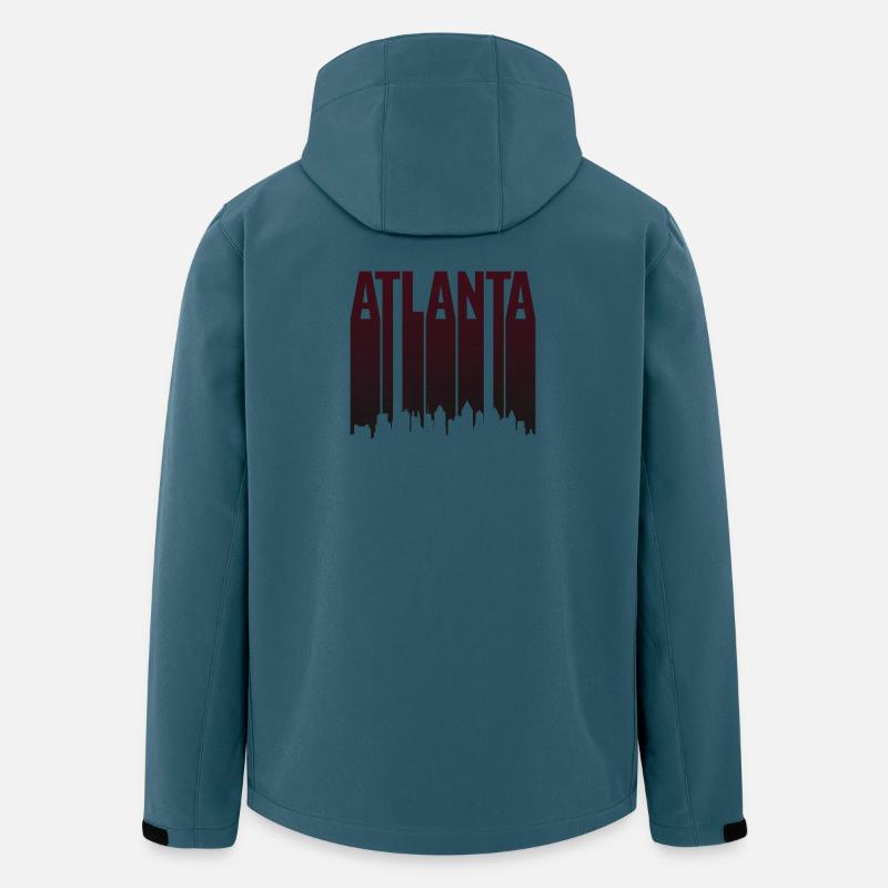 Silhouette verticale de la Skyline d’Atlanta - Veste softshell homme en polyester recyclé Stanley/Stella - bleu pétrole foncé