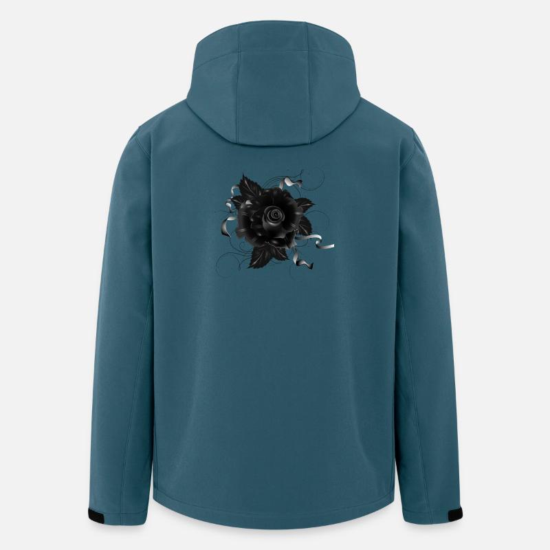 schwarze Gothic Rose mit dunklen Bändern - Recycelte Männer Softshell-Jacke von Stanley/Stella - Dunkles Petrol