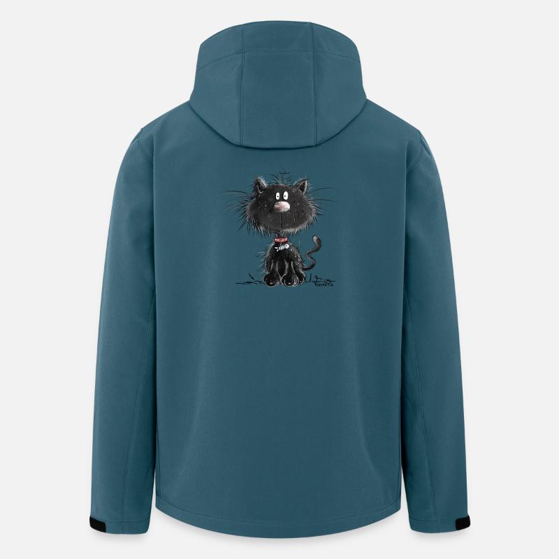 Drollige Schwarze Katze - Recycelte Männer Softshell-Jacke von Stanley/Stella - Dunkles Petrol