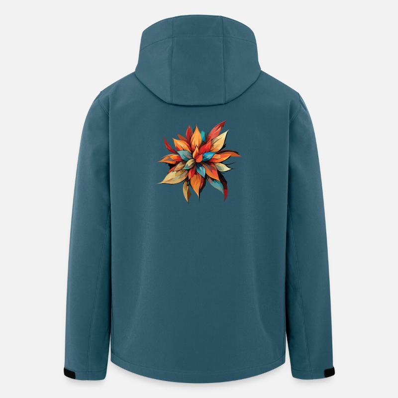 Prismatischer Herbst-Blumenstoß - Recycelte Männer Softshell-Jacke von Stanley/Stella - Dunkles Petrol