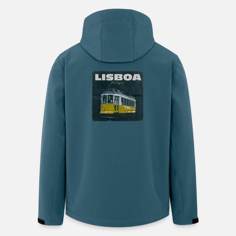 Lissabon Gelbe Straßenbahn Retro - Recycelte Männer Softshell-Jacke von Stanley/Stella - Dunkles Petrol