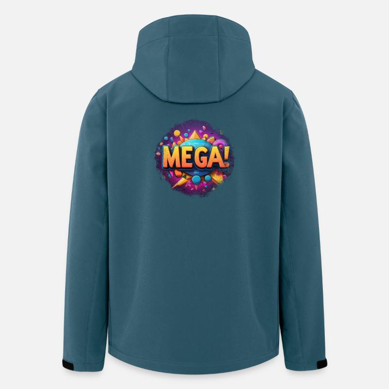 mega Text in 3D - Recycelte Männer Softshell-Jacke von Stanley/Stella - Dunkles Petrol