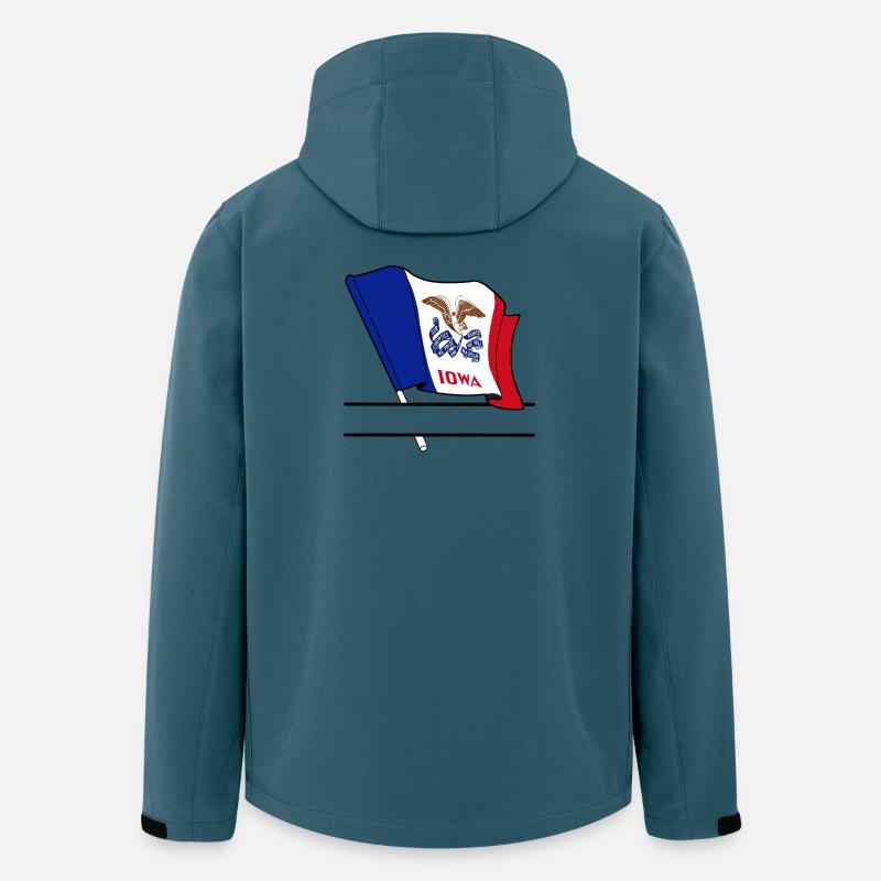 Flagge Iowa Textbanner - Recycelte Männer Softshell-Jacke von Stanley/Stella - Dunkles Petrol