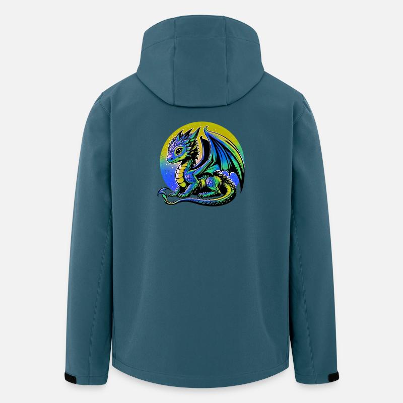 Drache - Recycelte Männer Softshell-Jacke von Stanley/Stella - Dunkles Petrol