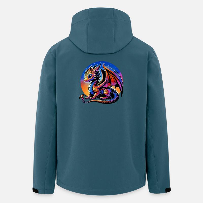 Drache - Recycelte Männer Softshell-Jacke von Stanley/Stella - Dunkles Petrol