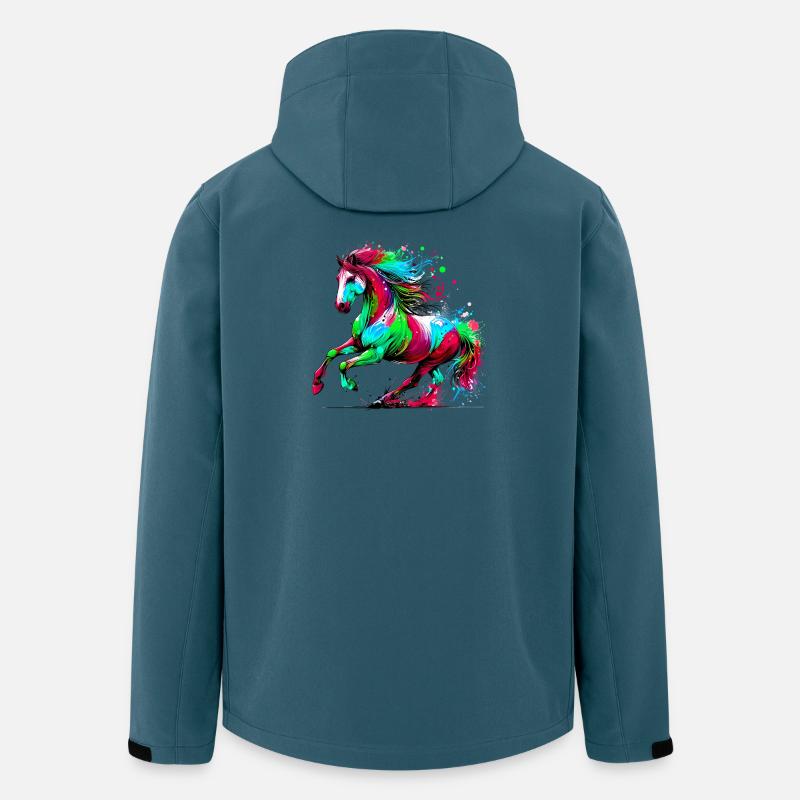 Pferd - Recycelte Männer Softshell-Jacke von Stanley/Stella - Dunkles Petrol