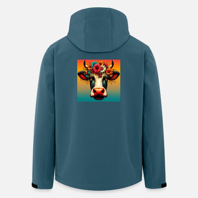 Kuh - Recycelte Männer Softshell-Jacke von Stanley/Stella - Dunkles Petrol