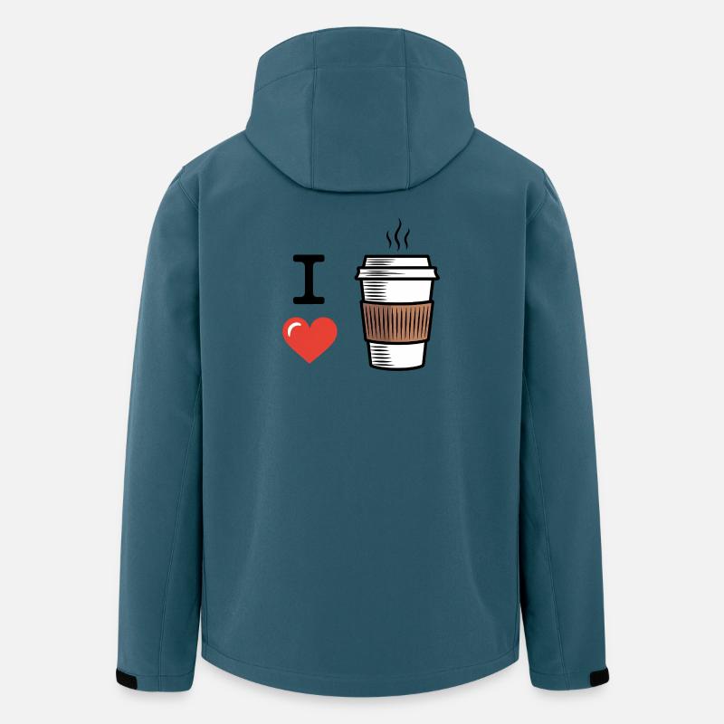 Ich liebe Kaffee - Recycelte Männer Softshell-Jacke von Stanley/Stella - Dunkles Petrol